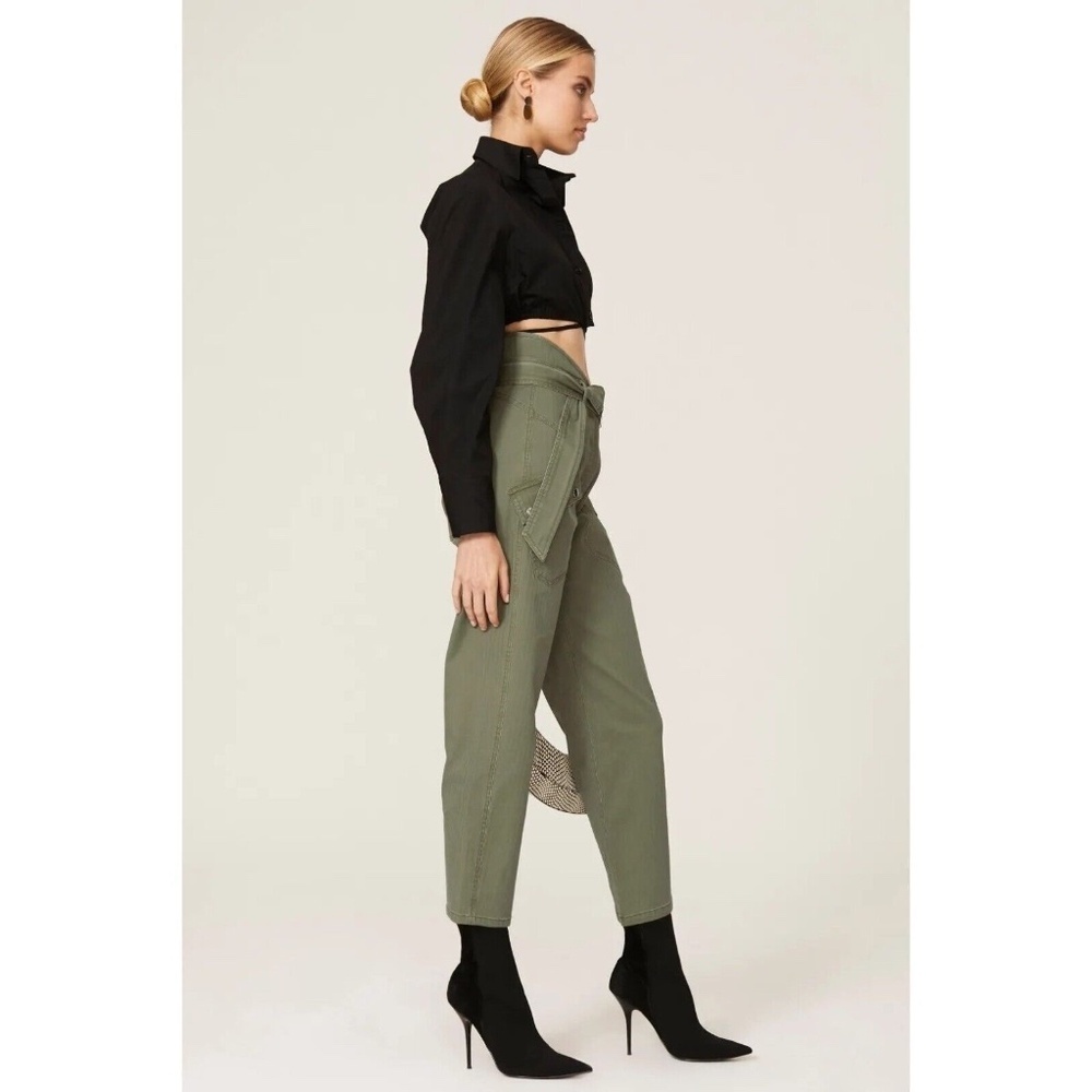 Marissa Webb Collective Canvas Cropped Pants Olive Green 35297 - Picture 3 of 15